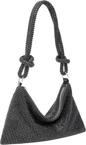 Vista 4 de Bolso de diamantes de imitación para mujer, bolso de noche con brillos, mini bolsos de mano