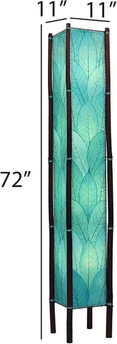 Vista 4 de Eangee Home Design Fortune - Lámpara de pie gigante con pantalla azul marino hecha de hojas de cacao real, 11 pulgadas de largo x 11 pulgadas