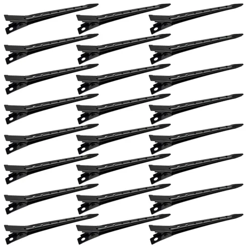 Vista 40 de 24 Paquetes de Pinzas Pico de Pato, Bantoye 2.75 Pulgadas Pinzas de Cocodrilo Rizadoras de Metal Antioxidante con Agujeros para Peinado del Cabello