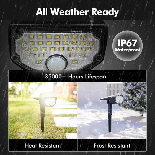 Vista 8 de AloftSun Luces solares con sensor de movimiento para exteriores, luces impermeables con sensor de movimiento, 30 LED/3 modos de iluminación solar