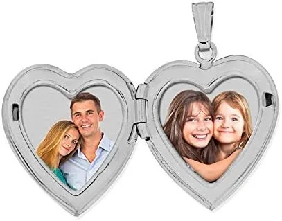 Vista 2 de PicturesOnGold Personalized Always in My Heart Silver Or Gold Heart Locket Pendant Necklace