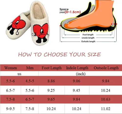 Vista 2 de Pantuflas de conejo malo para mujeres y hombres, pantuflas mullidas y esponjosas cálidas y acogedoras con corazón de amor, zapatos suaves sin