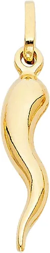 Vista 5 de TGDJ Collar de cadena de eslabones de oro amarillo de 14 k Cornicello italiano, 0.026in