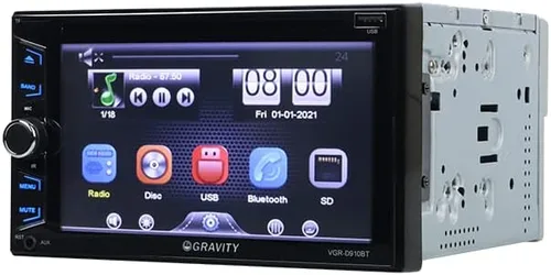 Vista 3 de Gravity D910BT - Receptor estéreo de coche de 6.2 pulgadas, 200 vatios, doble DIN 2DIN, pantalla táctil HD con DVD/CD/MP3/FM/USB/SD, compatible