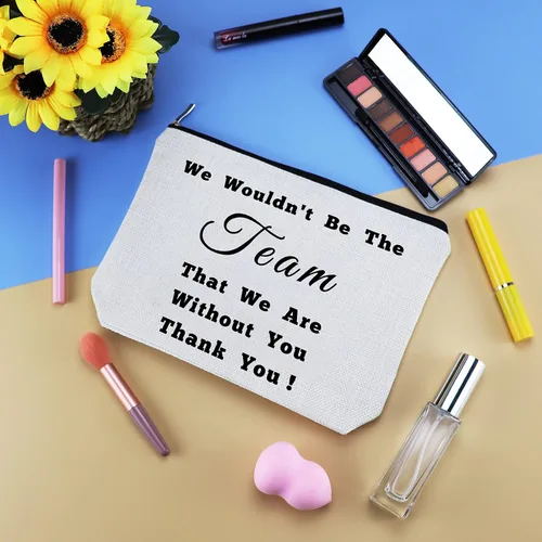 Vista 3 de Bolsas de maquillaje de regalo para mujeres líderes, Blanco apagado, S
