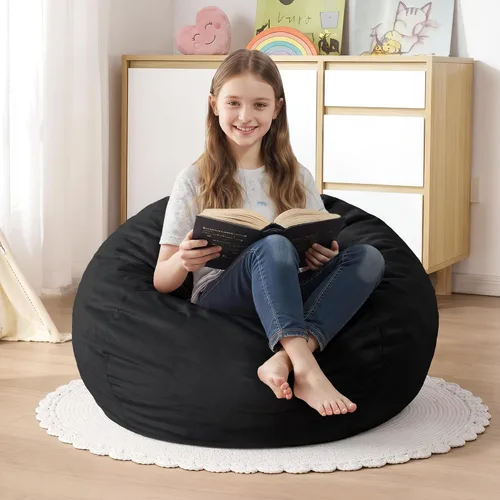 Vista 67 de Sillón puff de 3 pies Sillón estilo puff grande de 3 pulgadas con relleno de espuma viscoelástica, sofá suave con funda de terciopelo holandés