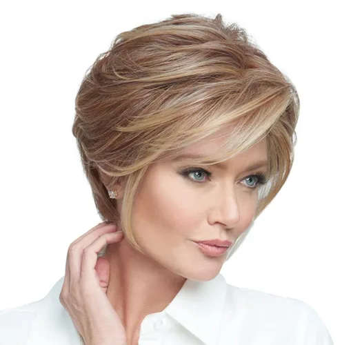 Vista 18 de Raquel Welch Go To Style - Peluca de pelo corto versátil y favorecedora de Hairuwear, gorra media, castaño iluminado por el sol RL10/12