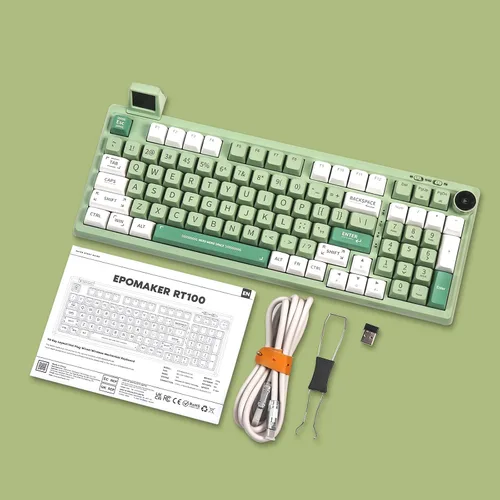Vista 8 de EPOMAKER RT100 - Junta de 97 teclas BT5.02.4GUSB-C Teclado mecánico con pantalla de visualización personalizable, perilla, enchufe intercambiable