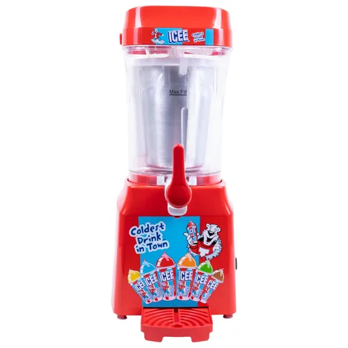 Vista 3 de ICEE Home - Máquina para hacer granizados para encimera, paquete de 4 jarabes ICEE y paquete de 20 vasos de papel y pajitas ICEE. Crea hasta 34