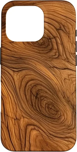 Vista 19 de iPhone 7 Plus/8 Plus elegante estampado de grano de madera marrón intenso estuche con estampado