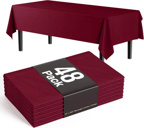 Vista 14 de Exquisite Mantel rectangular negro de 54 x 108 pulgadas, paquete de 48