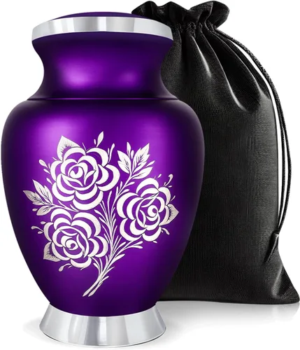 Vista 13 de Urna de Cremación de Rosa para Cenizas para Mujeres y Hombres - Urnas de Rosa Artesanales para Cenizas Humanas Adultas Femeninas y Masculinas