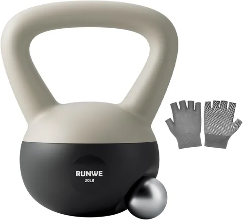 Vista 12 de RUNWE Soft Kettlebell - Sand Filled Kettlebell Cushioned Impact-Resistant Base Options for 25, 20, 15, 10 and 5 LB, Safety Guaranteed Ideal for Men