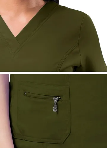 Vista 4 de Adar Pro - Ropa quirúrgica para mujer, con cuello en V elevado