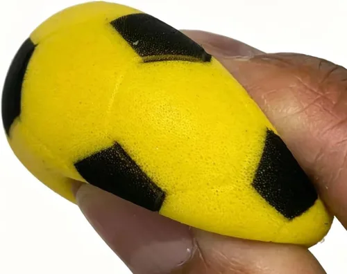 Vista 2 de Pelotas de golf para gatos de interior - Pelotas de fútbol interactivas de espuma de esponja (mixto2)