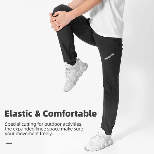 Vista 4 de ROCKBROS Pantalones de ciclismo para hombre, pantalones de ciclismo de montaña de secado rápido, pantalones de ciclismo para correr, senderismo