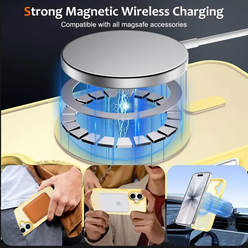 Vista 738 de Anuck - Funda magnética para iPhone 11 compatible con MagSafe, carcasa trasera mate translúcida dura, borde de TPU, delgada, resistente a impactos