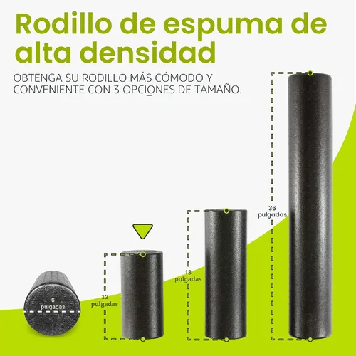 Vista 2 de ProsourceFit Rodillos de espuma de alta densidad de 12 pulgadas de largo, herramienta de masaje atlético firme para cuerpo completo para Negro