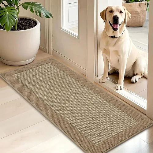 Vista 34 de BEQHAUSE Tapete para puerta interior de 20 x 32 pulgadas, tapete antideslizante para entrada, lavable, resistente a la suciedad, tapete