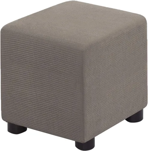 Vista 18 de Funda para Otomán Cuadrada Plegable de Almacenamiento Fundas para Otomán Jacquard Elásticas Cubo Reposapiés Fundas para Taburete ProZtector con Beige
