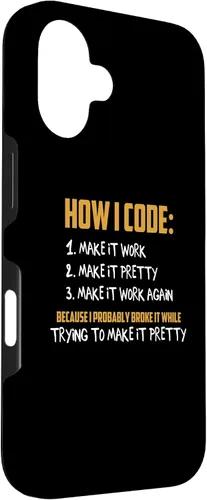 Vista 3 de iPhone 16 How To Code Funny Computer Programmer Coding Geek Novelty Case