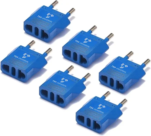 Vista 8 de Adaptador de corriente de viaje de Estados Unidos a Chile para conectar enchufes eléctricos de América del Norte a tomacorrientes chilenos