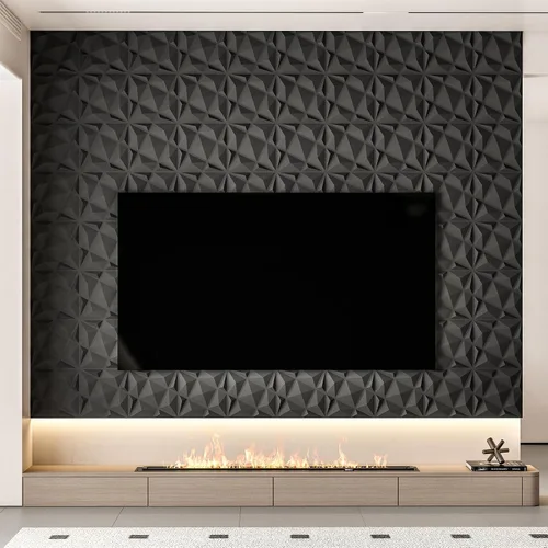 Vista 5 de Art3dwallpanels Paquete de 20 paneles de pared 3D para decoración de pared interior, 12 x 12 pulgadas, paneles de diamante blanco para sala