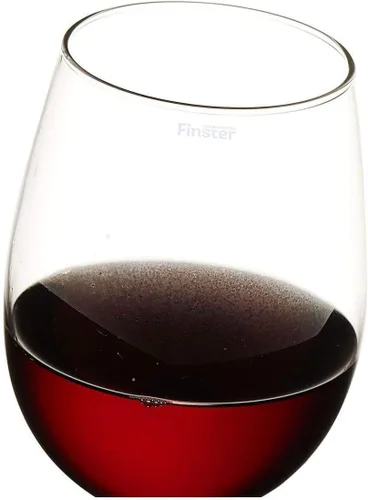 Vista 5 de FINSTER Juego de 8 copas de vino tinto de cristal, transparente, 13.5 fl oz, color rojo
