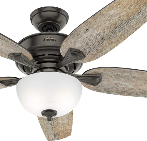 Vista 5 de Hunter Ventilador de techo LED de bronce noble casual de 54 pulgadas para interiores con aspas reversibles, kit de luz, motor reversible