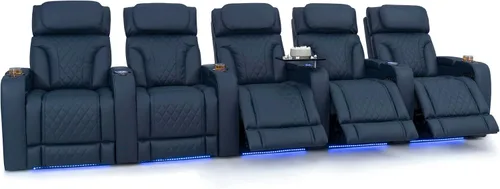 Vista 45 de Seatcraft Luminis 365 - Asiento de cine en casa (fila de 2 biplazas), color carmesí