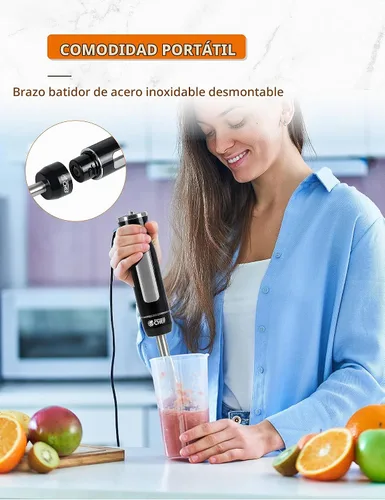 Vista 6 de Commercial Chef Batidora de mano de inmersión multiusos, 500 vatios