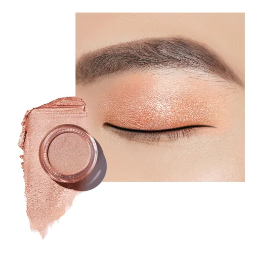 Vista 34 de Oulac Sombra de ojos en crema blanca brillante Iluminador a prueba de agua y sombra de ojos con purpurina de larga duración, color natural