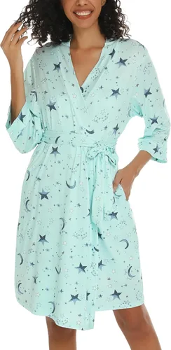 Vista 2 de ENJOYNIGHT Conjunto de bata sexy con cuello en V de 2 piezas para mujer, camisón de lencería con batas, conjunto de pijama de encaje