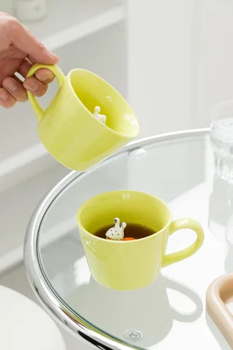 Vista 8 de Taza de Cerámica de Caracol DIHOclub Taza de Caracol Oculta con Animal 3D Dentro, Serie Jardín Figura Hecha a Mano (Verde Manzana)