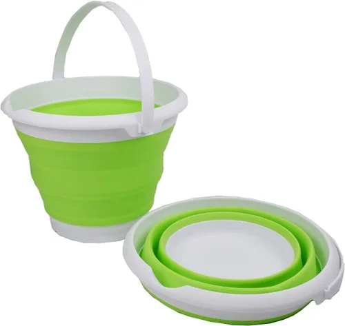 Vista 16 de SAMMART Cubo de plástico plegable de 8,5 L (2,2 galones) - Tina redonda plegable - Cubo de agua portátil para pesca - Maceta al aire libre que Azul