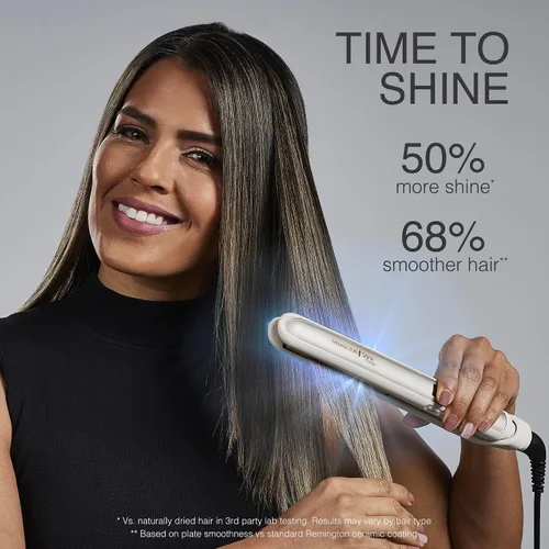 Vista 5 de Remington Shine Therapy - Plancha alisadora de pelo de 1 pulgada, plancha plana infundida con aceite de argán y queratina, plancha plana profesional