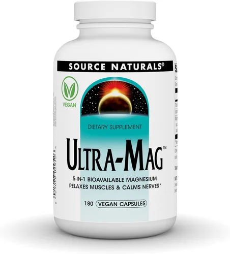 Vista 6 de Source Naturals Ultra-Mag, Suplemento dietético vegano, magnesio biodisponible 5 en 1, relaja los músculos y calma los nervios*, cápsulas veganas