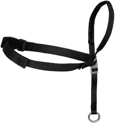 Vista 4 de Collar de cabeza suave líder de entrenamiento para perros anti tirones para caminar elige el tamaño (pequeño - negro)
