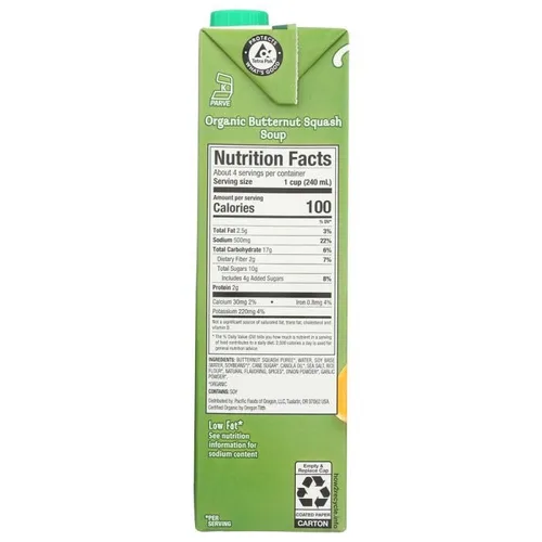 Vista 2 de Pacific Organic Soup, calabaza cremosa, 32 onzas (paquete de 4)