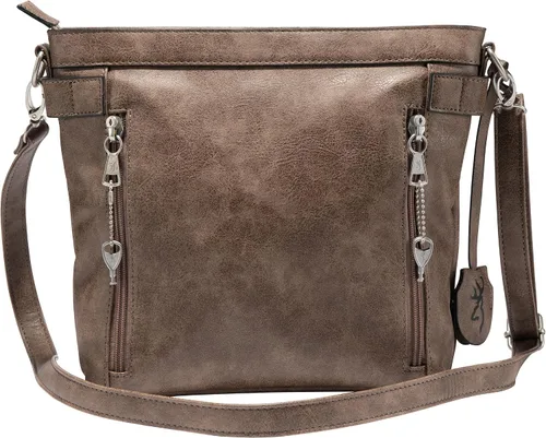Vista 2 de Browning Women's Concealed Carry Catrina Purse, Premium Holstered Handbag With Safety Locking Option Marrón desteñido