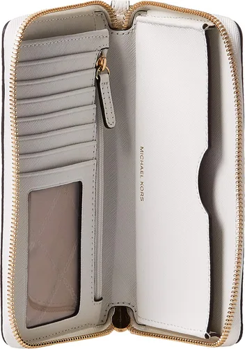 Vista 4 de Michael Kors Pebbled cuero Smartphone Wallet Wristlet - blanco óptico