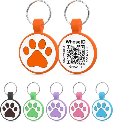 Vista 17 de Etiqueta para gatos con código QR, página de perfil en línea de mascota modificable, múltiples contactos de emergencia, silicona silenciosa, ligera