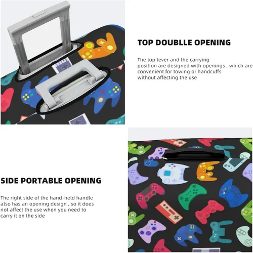 Vista 4 de DOINBEE Fundas para equipaje de videojuegos para niños, fundas para maleta, funda de equipaje con estampado elástico, protector de maleta, Juego