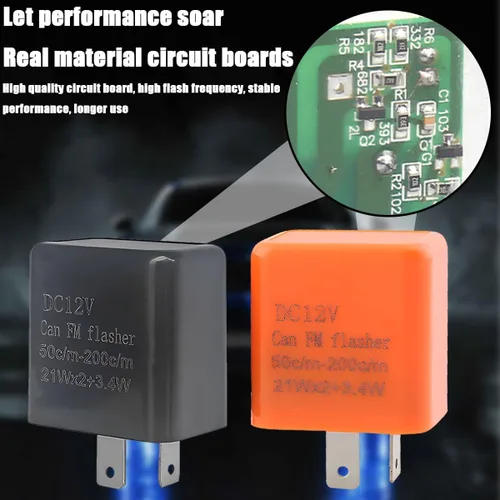 Vista 5 de AICEL Relé de intermitente LED de 2 pines electrónico, paquete de 4, relé de intermitente ajustable de velocidad de 12V para señal de giro