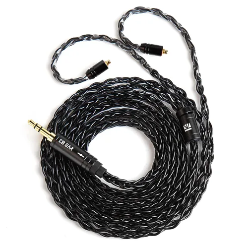 Vista 15 de KBEAR ST12 MAX - Cable IEM de 4.9 ft/4.92 pies, 8 hebras, 4N OFC, chapado en plata, cable de extensión de auriculares de 14 núcleos, cable de Gris