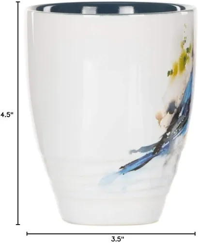 Vista 7 de Dean Crouser colección de taza de porcelana con diseño de acuarelas, bluebird