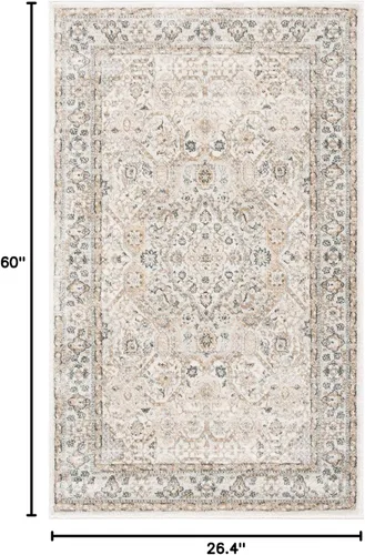 Vista 59 de SAFAVIEH - Colección Isabella, alfombra decorativa - 2'2" x 5', azul y crema, diseño oriental, no desprende pelusa y fácil cuidado, ideal para áreas