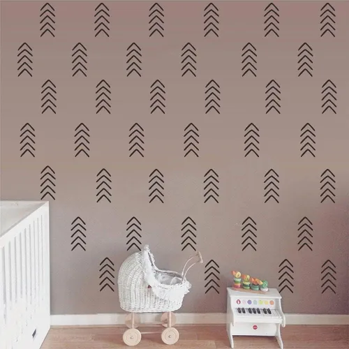 Vista 5 de Calcomanías geométricas de flecha para pared, 48 calcomanías de vinilo extraíbles para decoración moderna del hogar, oficina, dormitorio, guardería