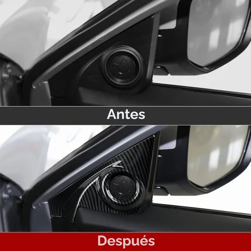Vista 3 de Calcomanías de cubierta de altavoz de pilar para Honda Civic 2016 2017 2018 2019 2020 2021 10ª generación Accesorios ABS fibra de carbono pegatinas