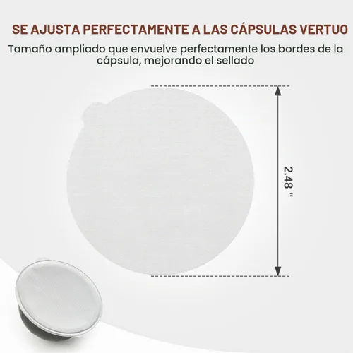 Vista 6 de Pro Mael 100 sellos de papel de aluminio para cápsulas reutilizables VertuoLine, tapas de sellado para cápsulas Nespresso VertuoLine recargables